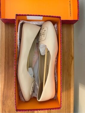 Tory Burch Dulce De Leche Georgia Ballet Flats 10.5 Nappa Leather